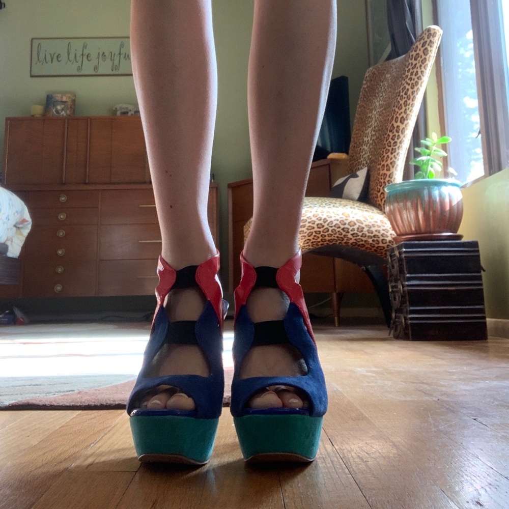 Jessica Simpson Color Block Platform Stilettos - Picture 6 of 9